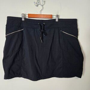 Athleta Size 1X Black Metro Golf Athletic Skorts Skirt Zip Pockets